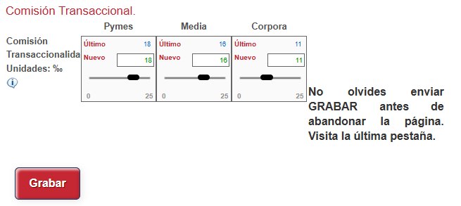 Precios Empresas — Comisión Transaccional